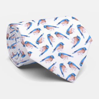Eastern bluebirds watercolor cute birds tie