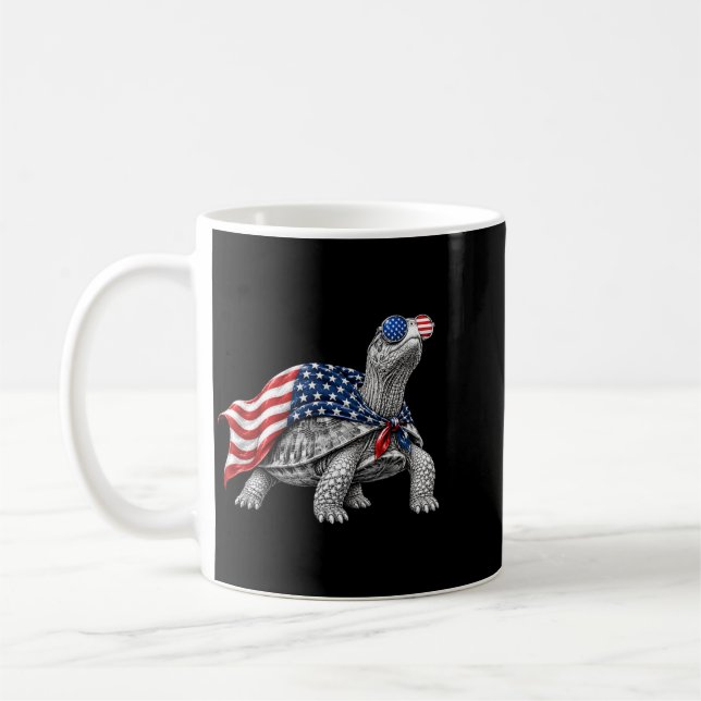 Eastern Box Turtle 4th Of July Aamerican Flag Coffee Mug (Left)