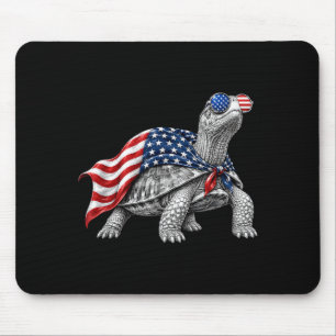 Eastern Box Turtle 4th Of July Aamerican Flag Mouse Pad