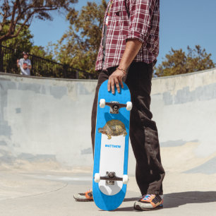 Eastern Box Turtle Bright Blue Personalised Skateboard