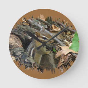 Eastern Chipmunk - Tamias striatus Round Clock