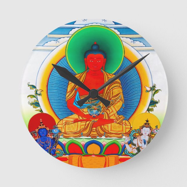Eastern Cool Tibetan Thangka god tattoo art Round Clock (Front)