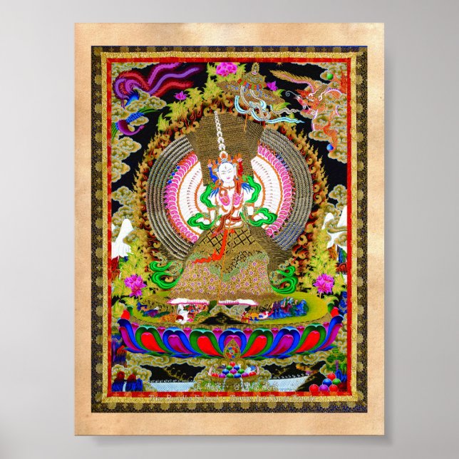 Eastern Cool Tibetan Thangka Usnisa Sitatapatra Poster (Front)