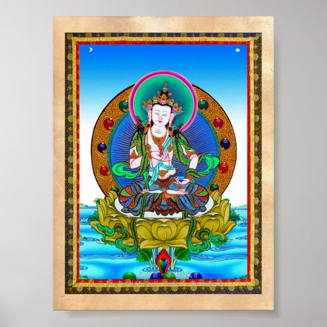 Eastern cool tibetan thangka Vajrasattva tattoo Poster (Front)