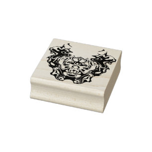 Eastern demon double face v1 rubber stamp