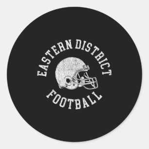 Eastern District Football Throwback Football Helme Classic Round Sticker