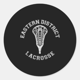 Eastern District Lacrosse Girls Lax Retro Distress Classic Round Sticker
