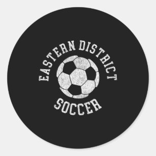 Eastern District Soccer Retro Distressed 90s Vinta Classic Round Sticker