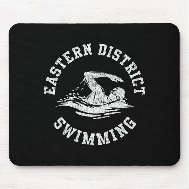 Eastern District Swimming Retro Distressed Swim Te Mouse Pad (Front)