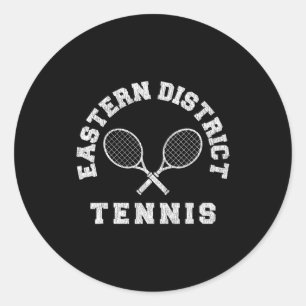 Eastern District Vintage Tennis Team Distressed Re Classic Round Sticker