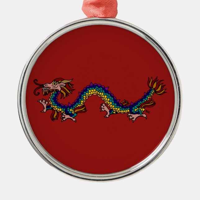 Eastern Dragon Metal Ornament (Front)