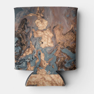 Eastern Elegance: Golden Artistic Swirl Can Cooler