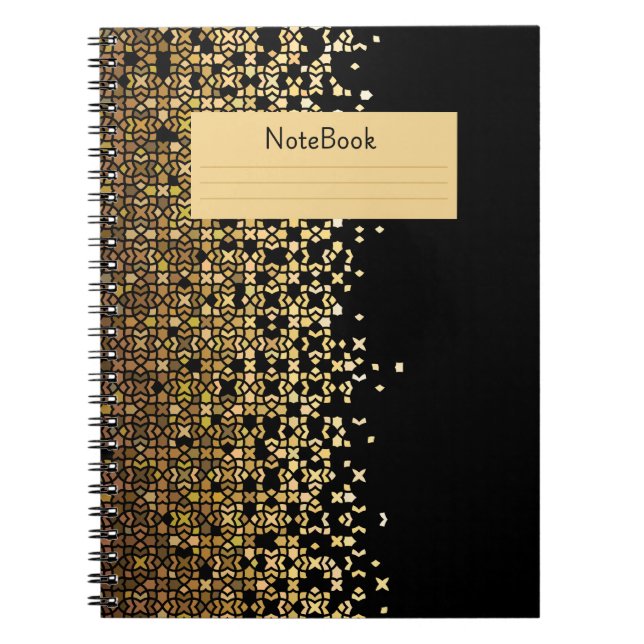 Eastern Elegance - Notebook with Golden Patterns (Front)