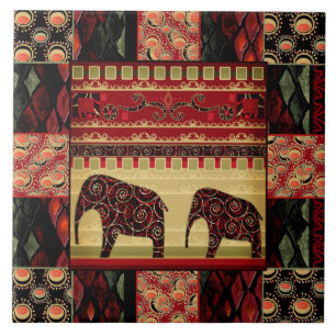 Eastern ethnic national pattern . Patchwork . Ceramic Tile