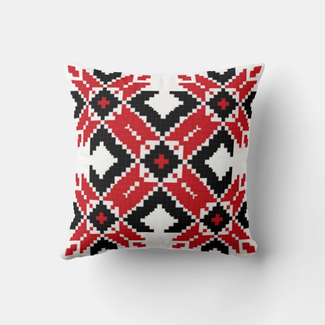 Eastern Europe Pattern, Traditional Folk, Folklore Cushion (Back)