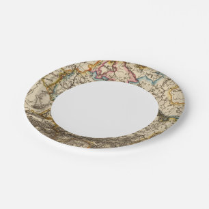 Eastern European Map Paper Plate