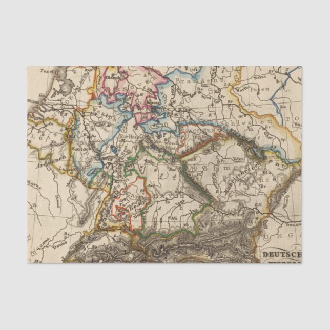 Eastern European Map Tissue Paper (Front)