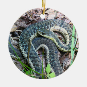 Eastern Garter Snake at Cape Cod Ceramic Ornament
