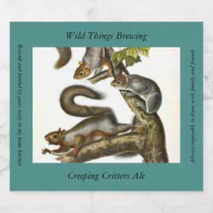 Eastern Grey Squirrel (Migratory Squirrel) Audubon Beer Bottle Label