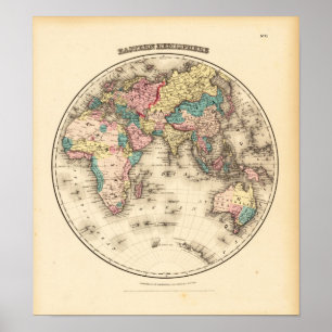 Eastern Hemispere Colton, J.H. New York 1856 Poster