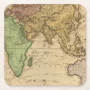 Eastern Hemisphere 10 Square Paper Coaster