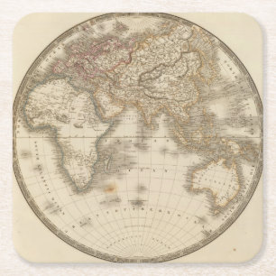 Eastern Hemisphere 5 Square Paper Coaster