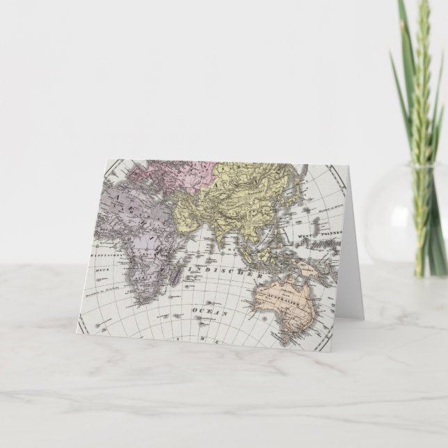 Eastern Hemisphere Atlas Map Holiday Card (Front)