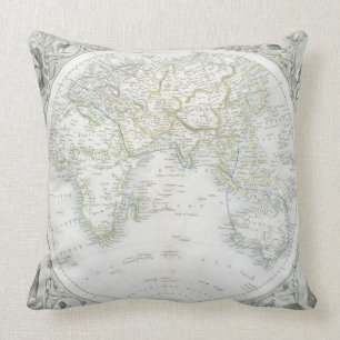 Eastern Hemisphere, from a Series of World Maps pu Cushion