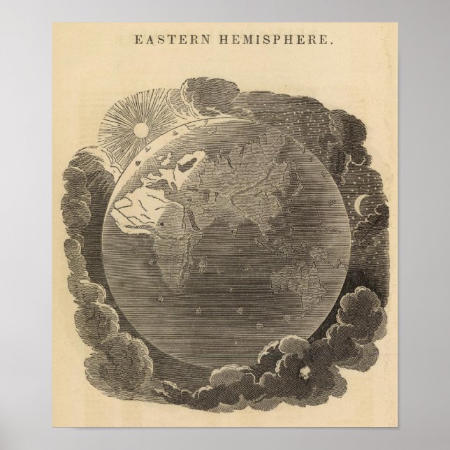 Eastern Hemisphere Map by Goodrich Poster (Front)