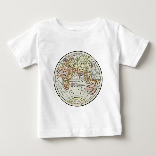 Eastern Hemisphere Map Globe Travel Art Baby T-Shirt (Front)