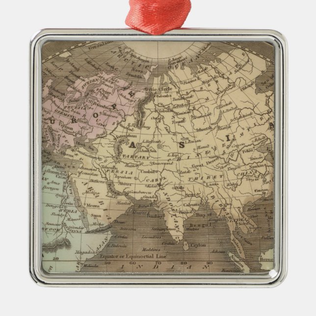 Eastern Hemisphere Metal Ornament (Front)