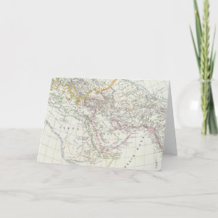 Eastern Hemisphere World Lithographed Map Holiday Card