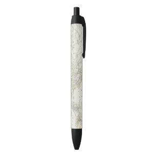 Eastern Hemisphere World Map Black Ink Pen