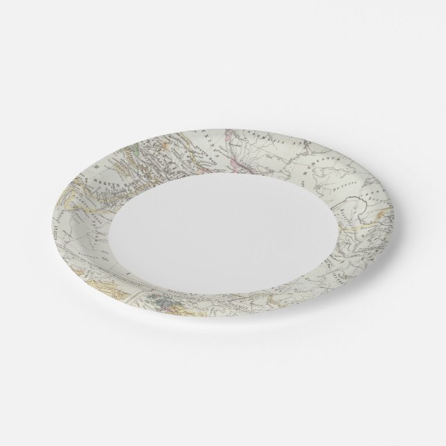 Eastern Hemisphere World Map Paper Plate (Angled)