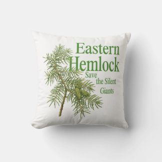 Eastern Hemlock Botanical Nature Decor Pillow