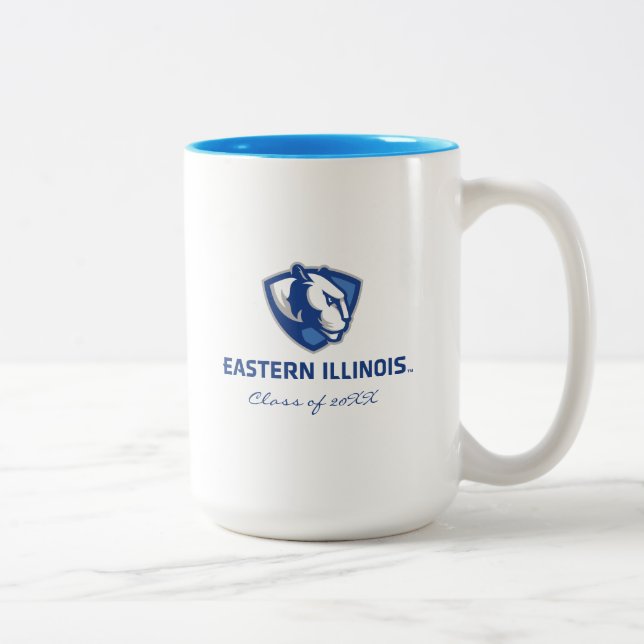 Eastern Illinois Panthers Head and Wordmark Logo Two-Tone Coffee Mug (Right)