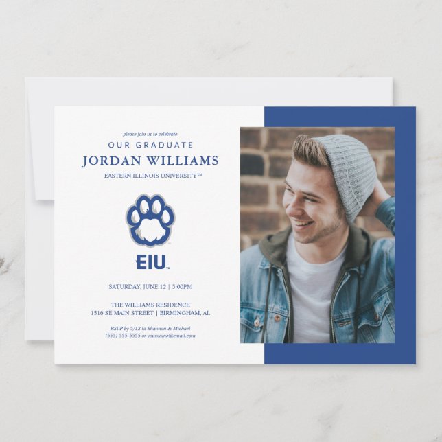 Eastern Illinois Panthers Paw Print & EIU Announcement (Front)