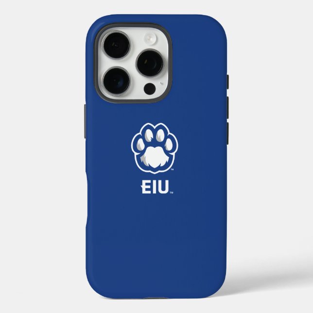 Eastern Illinois Panthers Paw Print & EIU Case-Mate iPhone Case (Back)