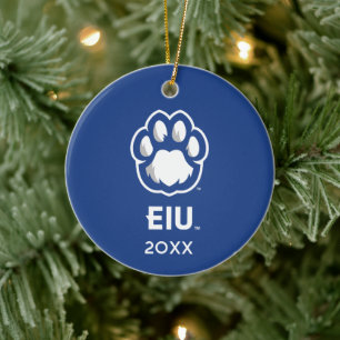 Eastern Illinois Panthers Paw Print & EIU Ceramic Ornament