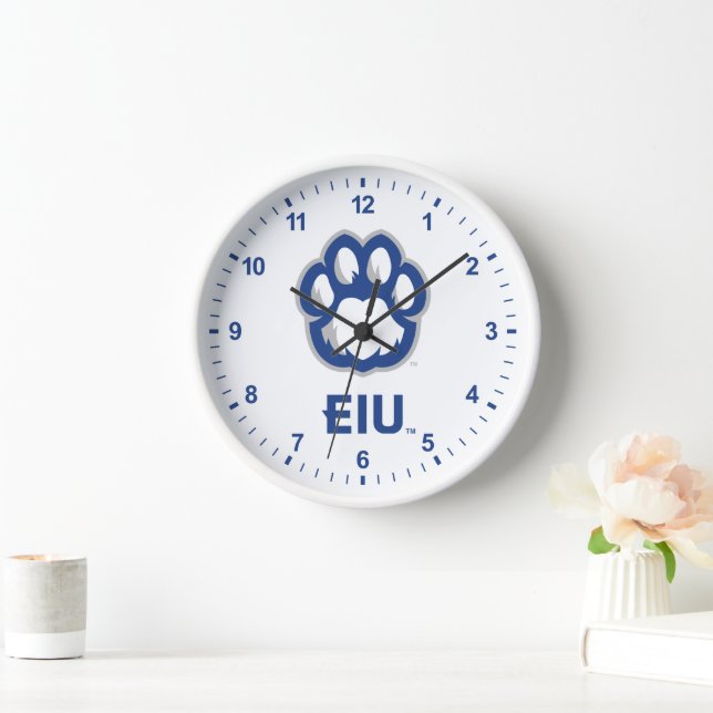 Eastern Illinois Panthers Paw Print & EIU Clock (Home)