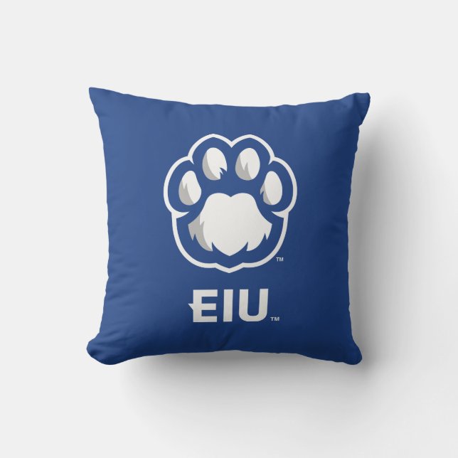 Eastern Illinois Panthers Paw Print & EIU Cushion (Front)