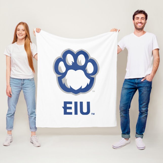 Eastern Illinois Panthers Paw Print &amp; EIU Fleece Blanket (In Situ)