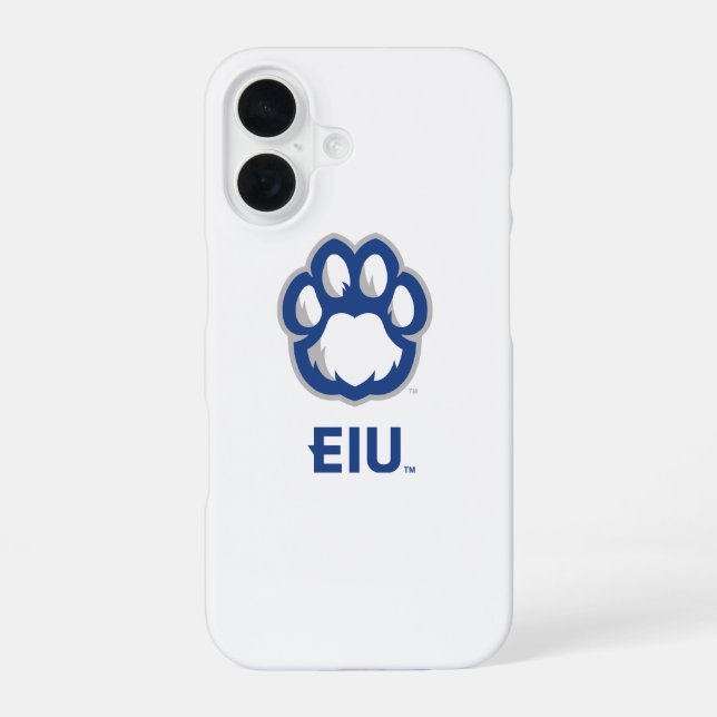 Eastern Illinois Panthers Paw Print & EIU iPhone 16 Case (Back)