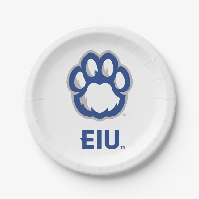 Eastern Illinois Panthers Paw Print & EIU Paper Plate (Front)