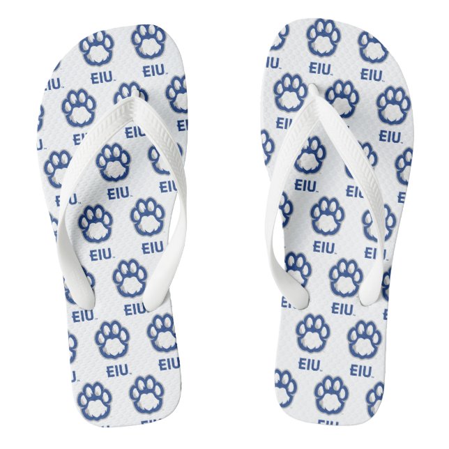 Eastern Illinois Panthers Paw Print & EIU Thongs (Footbed)