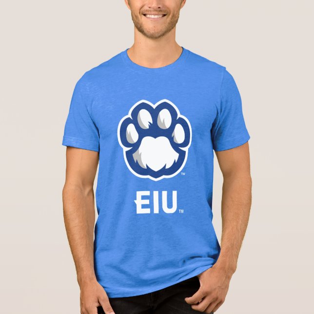 Eastern Illinois Panthers Paw Print & EIU Tri-Blend Shirt (Front)