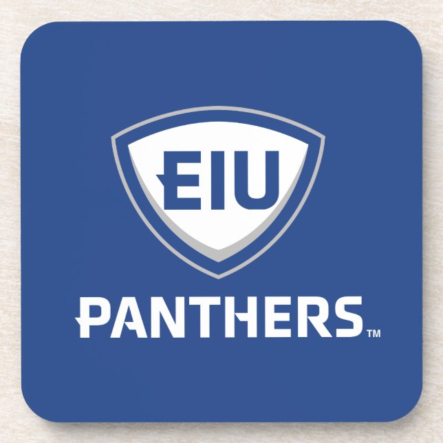 Eastern Illinois Panthers Shield & Wordmark Logo Coaster (Front)