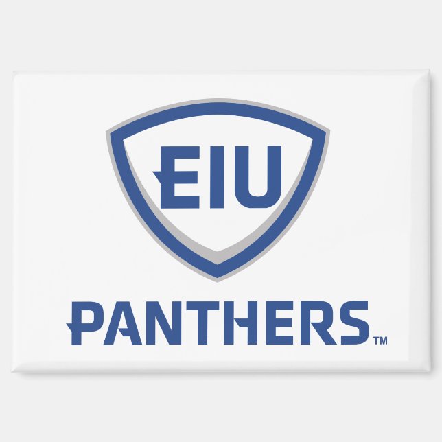 Eastern Illinois Panthers Shield & Wordmark Logo Magnet (Front)