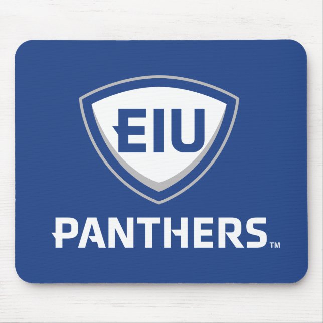 Eastern Illinois Panthers Shield & Wordmark Logo Mouse Pad (Front)