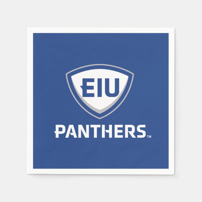 Eastern Illinois Panthers Shield & Wordmark Logo Napkin (Front)